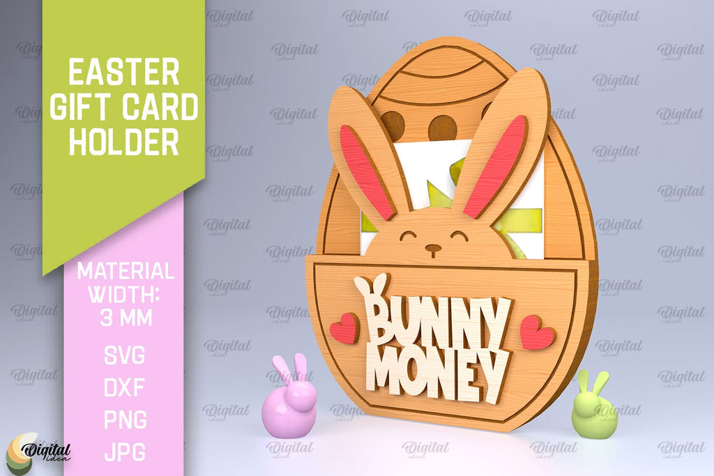 Easter Gift Card Holder Laser Cut. Easter Bunny SVG - So Fontsy