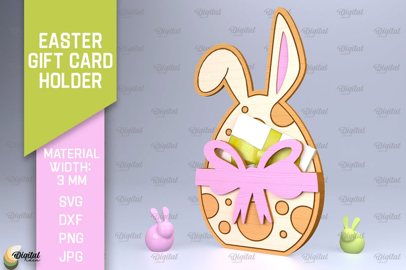 Easter Gift Card Holder Laser Cut. Easter Bunny SVG SVG Evgenyia Guschina 