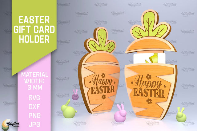Easter Gift Card Holder Laser Cut. Easter Carrot SVG SVG Evgenyia Guschina 