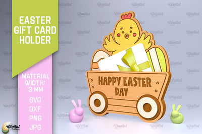 Easter Gift Card Holder Laser Cut. Easter Chick SVG SVG Evgenyia Guschina 