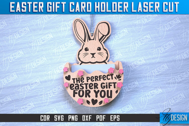 Easter Gift Card Holder Laser Cut | Happy Easter | CNC File SVG Fly Design 