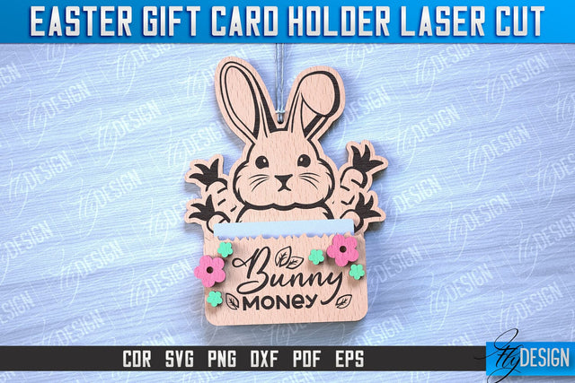 Easter Gift Card Holder Laser Cut | Happy Easter | CNC File SVG Fly Design 
