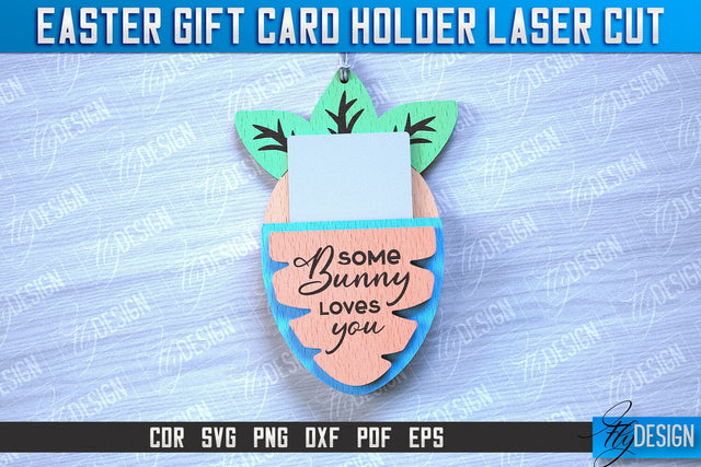Easter Gift Card Holder Laser Cut | Happy Easter | CNC File SVG Fly Design 