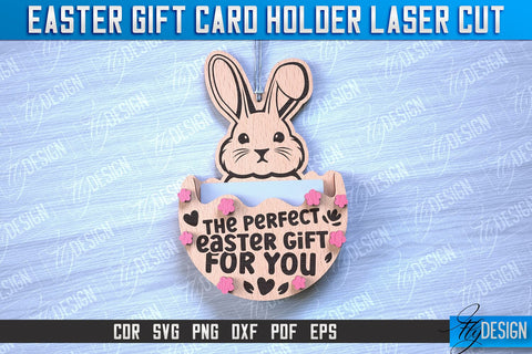 Easter Gift Card Holder Laser Cut | Happy Easter | CNC File SVG Fly Design 