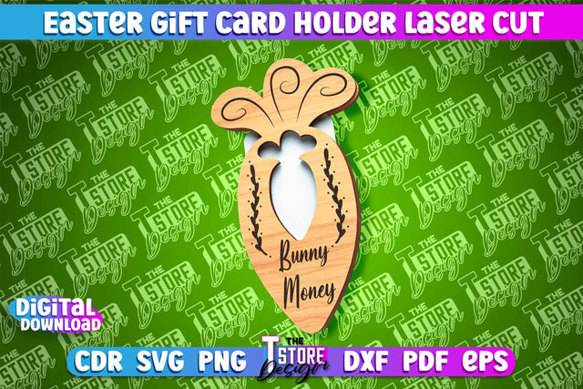 Easter Gift Card Holder Laser Cut | Happy Easter | CNC File SVG The T Store Design 