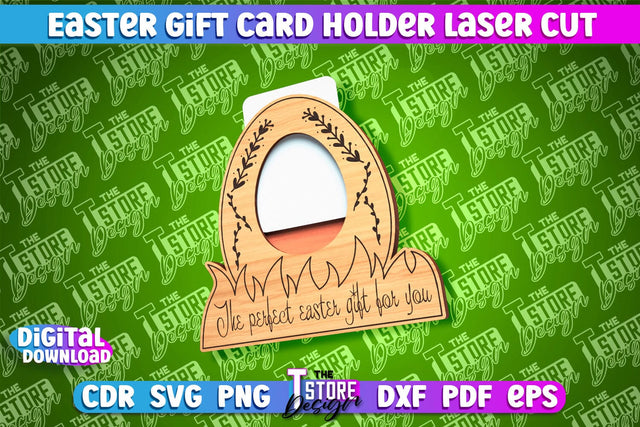 Easter Gift Card Holder Laser Cut | Happy Easter | CNC File SVG The T Store Design 