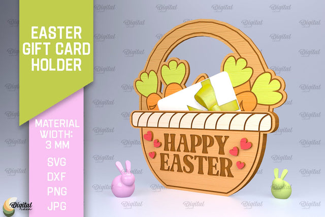 Easter Gift Card Holder Laser Cut. Happy Easter SVG SVG Evgenyia Guschina 