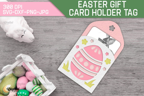 Easter Gift Card Holder Tag SVG Bundle. Easter Laser Cut 3D Paper Evgenyia Guschina 