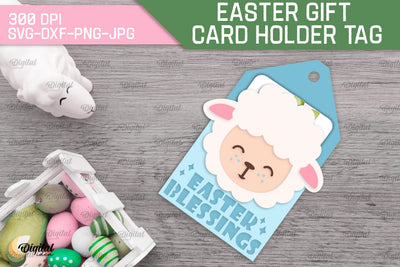 Easter Gift Card Holder Tag SVG. Easter Card Holder Laser Cut 3D Paper Evgenyia Guschina 