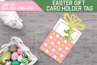 Easter Gift Card Holder Tag SVG. Easter Card Holder Laser Cut 3D Paper Evgenyia Guschina 