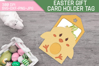 Easter Gift Card Holder Tag SVG. Easter Card Holder Laser Cut 3D Paper Evgenyia Guschina 