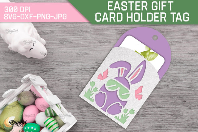 Easter Gift Card Holder Tag SVG. Easter Card Holder Laser Cut 3D Paper Evgenyia Guschina 