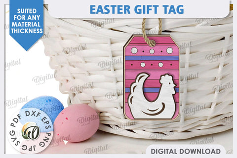 Easter Gift Tag Laser Cut. Easter Basket Tag SVG SVG Evgenyia Guschina 