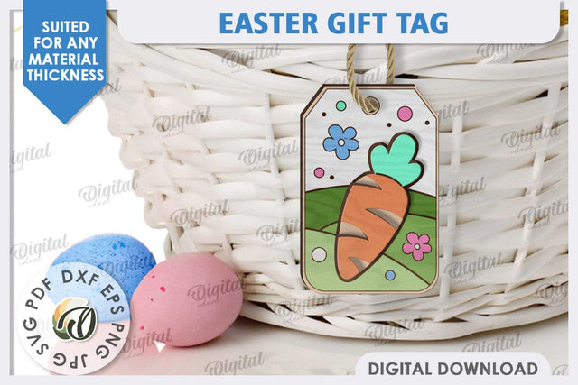 Easter Gift Tag Laser Cut. Easter Basket Tag SVG SVG Evgenyia Guschina 
