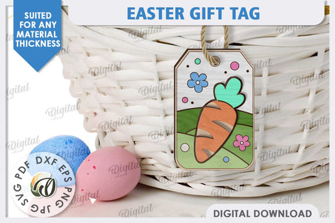 Easter Gift Tag Laser Cut. Easter Basket Tag SVG SVG Evgenyia Guschina 