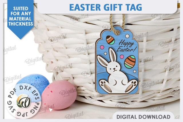 Easter Gift Tag Laser Cut. Easter Basket Tag SVG SVG Evgenyia Guschina 