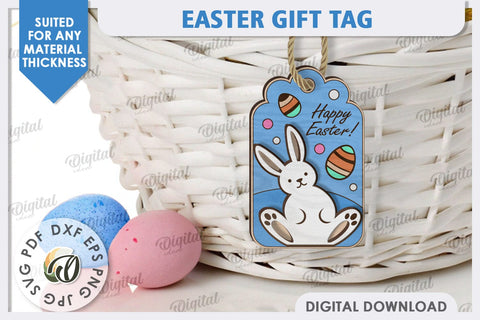 Easter Gift Tag Laser Cut. Easter Basket Tag SVG SVG Evgenyia Guschina 