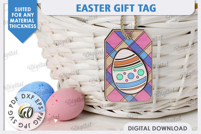 Easter Gift Tag Laser Cut. Easter Basket Tag SVG SVG Evgenyia Guschina 