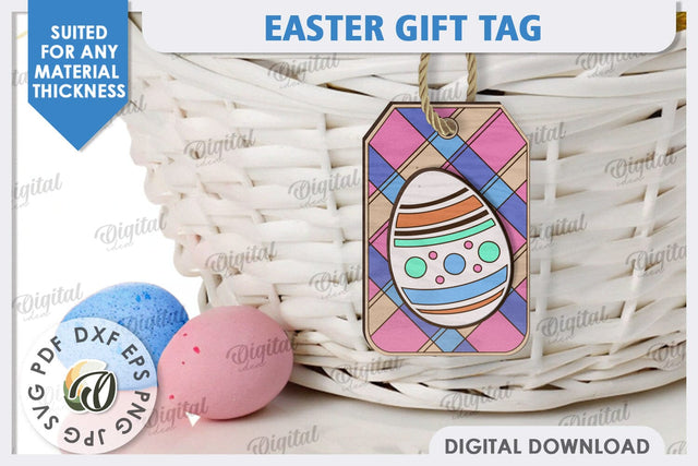 Easter Gift Tag Laser Cut. Easter Basket Tag SVG SVG Evgenyia Guschina 