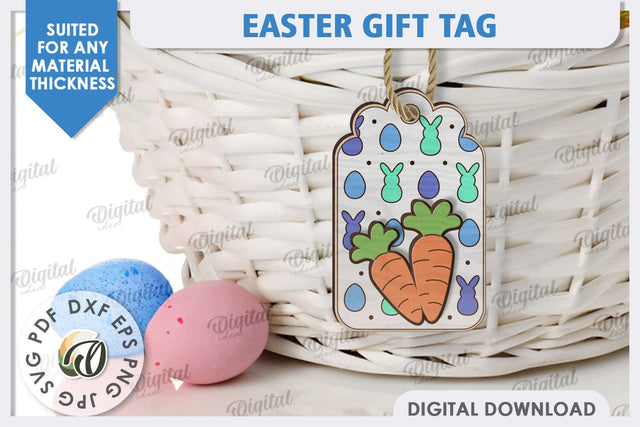 Easter Gift Tag Laser Cut. Easter Basket Tag SVG SVG Evgenyia Guschina 