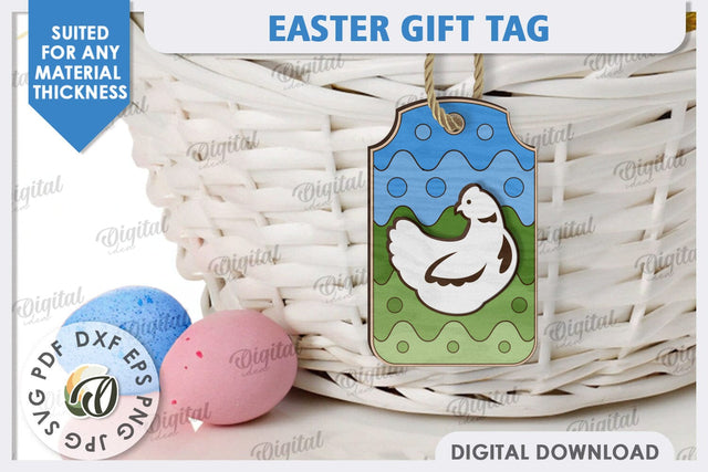 Easter Gift Tag Laser Cut. Easter Basket Tag SVG SVG Evgenyia Guschina 