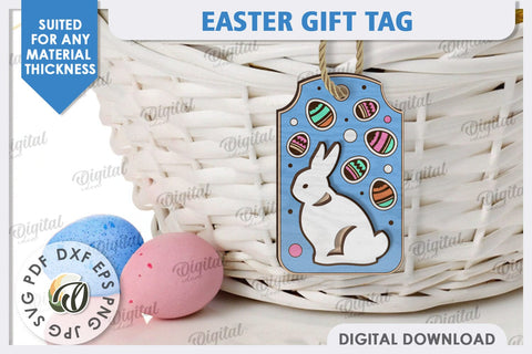 Easter Gift Tag Laser Cut. Easter Basket Tag SVG SVG Evgenyia Guschina 