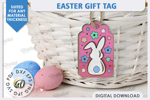Easter Gift Tag Laser Cut. Easter Basket Tag SVG SVG Evgenyia Guschina 
