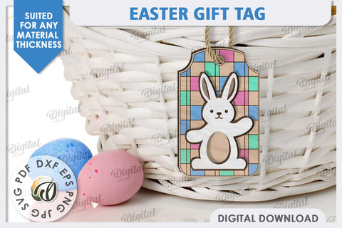 Easter Gift Tag Laser Cut. Easter Basket Tag SVG SVG Evgenyia Guschina 