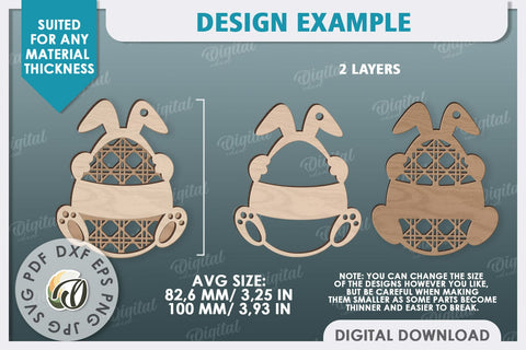 Easter Gift Tag LaserCut. Personalized Basket Tag SVG Evgenyia Guschina 