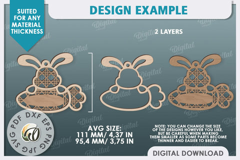 Easter Gift Tag LaserCut. Personalized Basket Tag SVG Evgenyia Guschina 