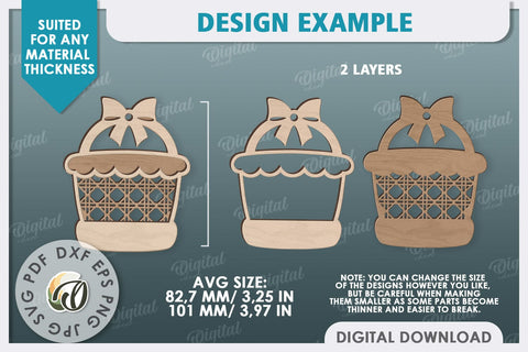 Easter Gift Tag LaserCut. Personalized Basket Tag SVG Evgenyia Guschina 