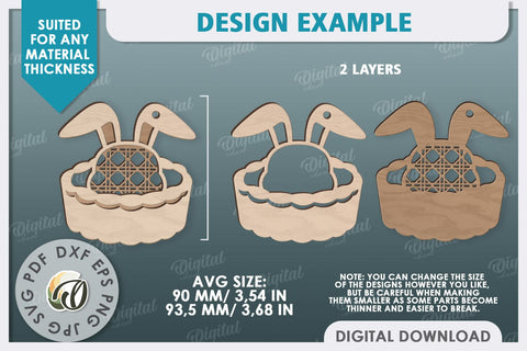 Easter Gift Tag LaserCut. Personalized Basket Tag SVG Evgenyia Guschina 