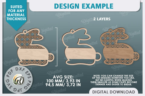 Easter Gift Tag LaserCut. Personalized Basket Tag SVG Evgenyia Guschina 