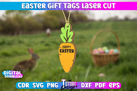 Easter Gift Tags Bundle | Personalized Easter Gift Tags | Easter Name Tags | CNC Files SVG The T Store Design 