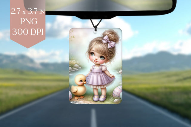 Easter Girl & Duckling Air Freshener PNG Sublimation BijouBay 