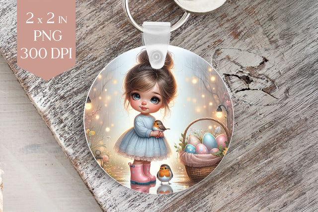 Easter Girl Keychain PNG Sublimation BijouBay 