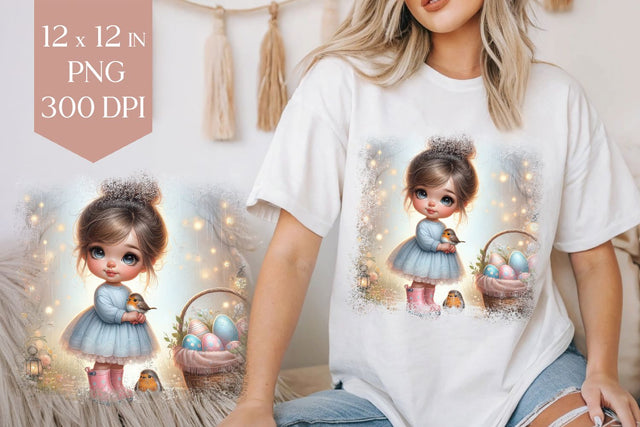 Easter Girl T-Shirt Design PNG Sublimation BijouBay 