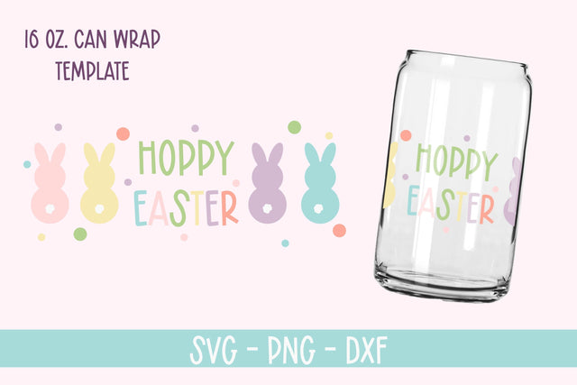 Easter Glass Can Wrap SVG-Hoppy Easter Glas Can SVG SVG Linden Valley Designs 