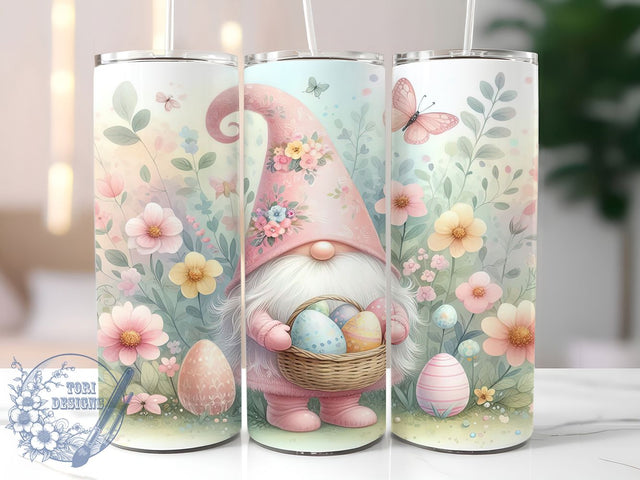 Easter Gnome 20oz Festive Tumbler, Spring Drinkware, 20oz Sublimation Wrap, Holiday Decor Mug, Cute Gnome Design, Easter Bunny Gift, Festive Tumbler Sublimation ToriDesigns 