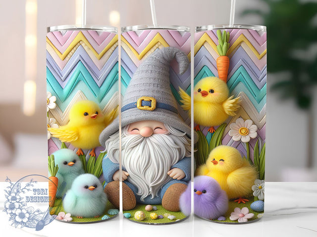 Easter Gnome Chick Tumbler, Cute Chick Tumbler, Stylish 20oz Wrap, Sublimation Design, Trendy Gift Idea, Bunny Chick Wrap, Holiday Easter Gnome Tumbler Sublimation ToriDesigns 