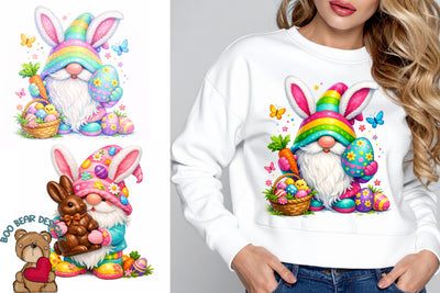 Easter Gnome Clipart Sublimation Boo Bear Designz 