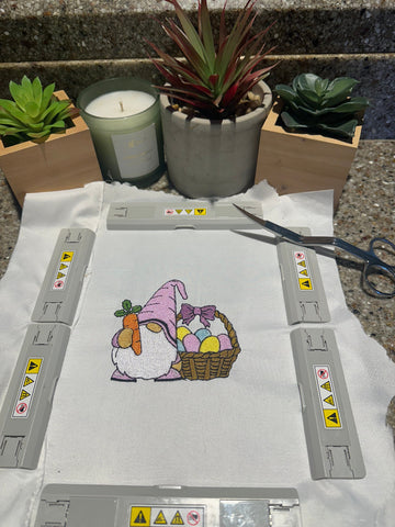 Easter Gnome Embroidery Design 4 Sizes - File formats in pes,dst,jef,xxx,exp,vip,vp3, Garden, Eggs, Popular, basket, trending, cute, bow Embroidery/Applique DESIGNS AestheticdesignsE 