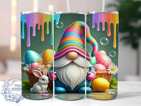Easter Gnome Happy Day Spring Tumbler Wrap, Happy Easter Day Drinkware, 20oz Tumbler Wrap, Sublimation Mug, Spring Decor, Easter Gift, Cute Gnome Design Sublimation ToriDesigns 