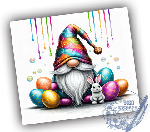 Easter Gnome Happy Day Spring Tumbler Wrap, Happy Easter Day Drinkware, 20oz Tumbler Wrap, Sublimation Mug, Spring Decor, Easter Gift, Cute Gnome Design Sublimation ToriDesigns 