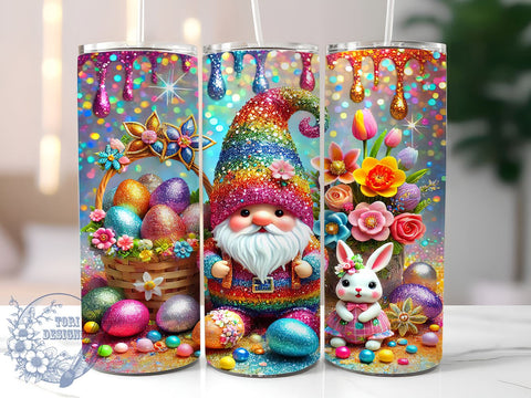 Easter Gnome Happy Day Spring Tumbler Wrap, Happy Easter Day Drinkware, 20oz Tumbler Wrap, Sublimation Mug, Spring Decor, Easter Gift, Cute Gnome Design Sublimation ToriDesigns 