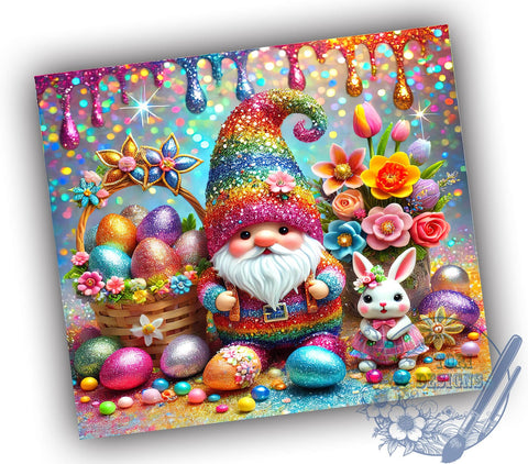 Easter Gnome Happy Day Spring Tumbler Wrap, Happy Easter Day Drinkware, 20oz Tumbler Wrap, Sublimation Mug, Spring Decor, Easter Gift, Cute Gnome Design Sublimation ToriDesigns 