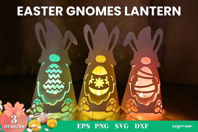 Easter Gnome Lanterns SVG Bundle 3D Paper SvgOcean 