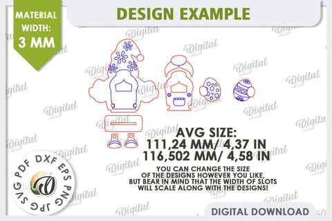 Easter Gnome Laser Cut. 3D Easter Gnome Decor SVG SVG Evgenyia Guschina 