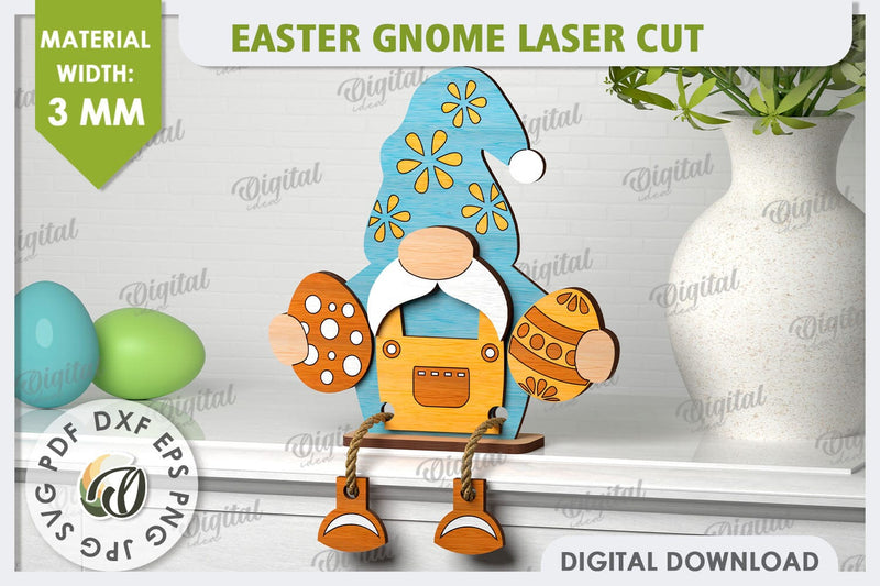 Easter Gnome Laser Cut. 3D Easter Gnome Decor SVG SVG Evgenyia Guschina 