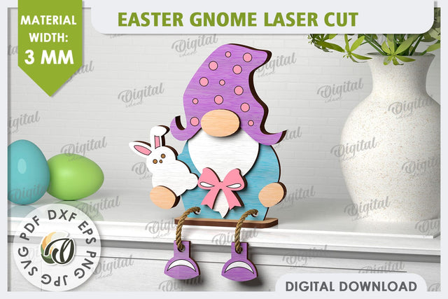 Easter Gnome Laser Cut. 3D Easter Gnome Decor SVG SVG Evgenyia Guschina 